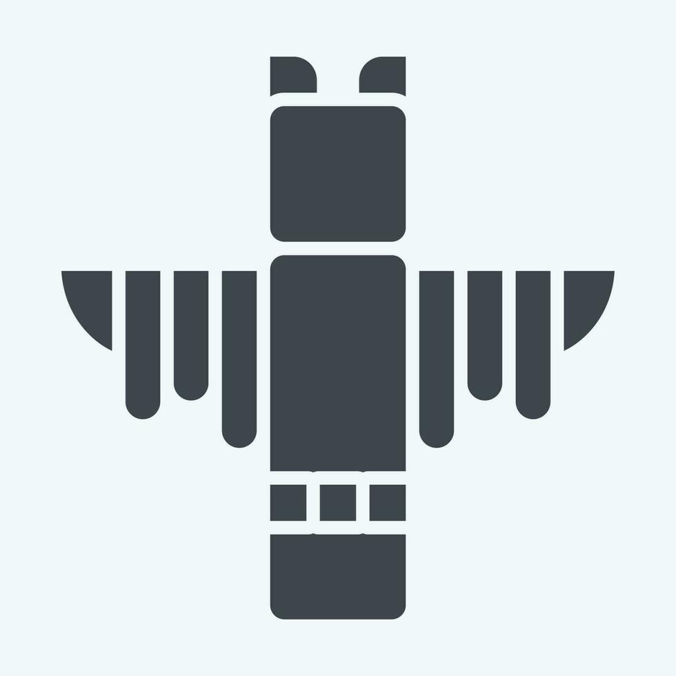 Icon Totem. related to American Indigenous symbol. glyph style. simple design editable vector