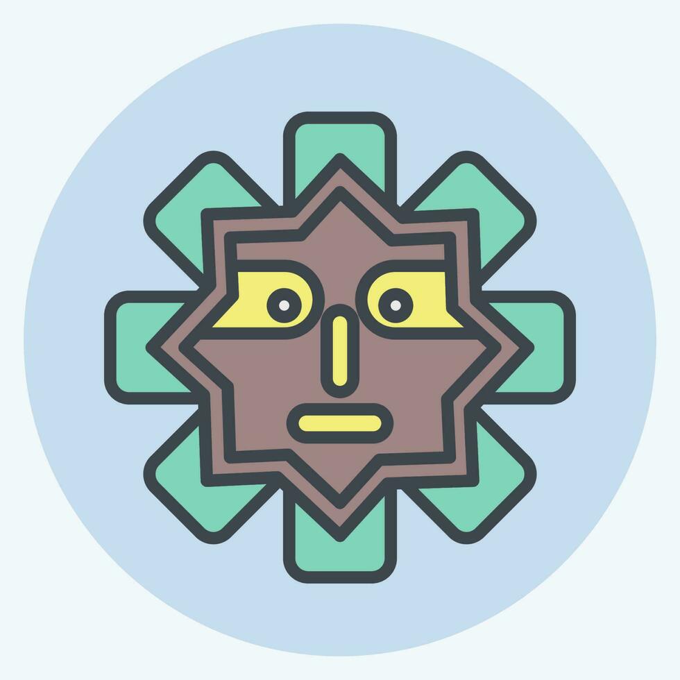 Icon Mask. related to American Indigenous symbol. color mate style. simple design editable vector