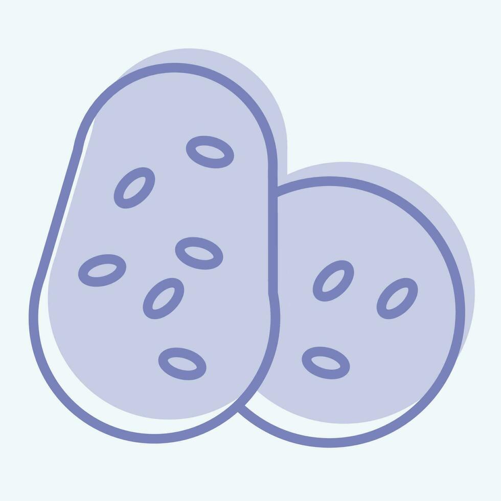 Icon Potato. related to American Indigenous symbol. two tone style. simple design editable vector