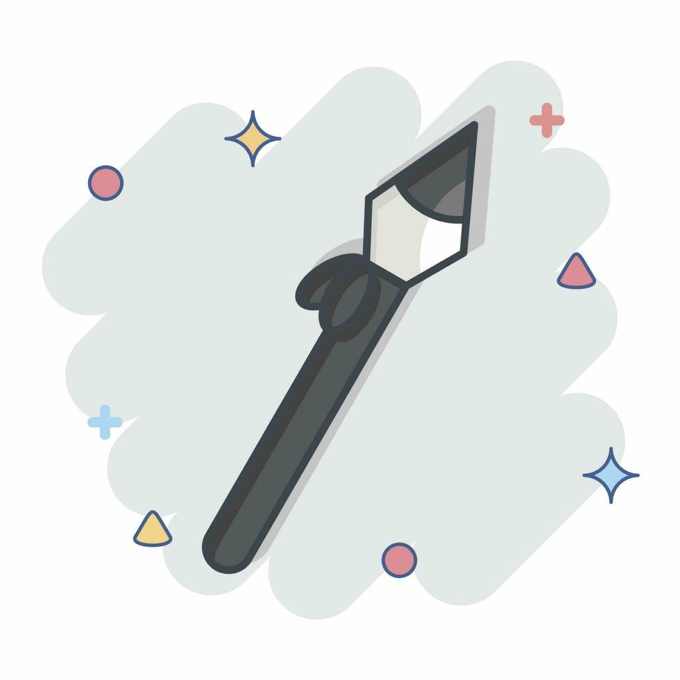 Icon Spear. related to American Indigenous symbol. comic style. simple design editable vector
