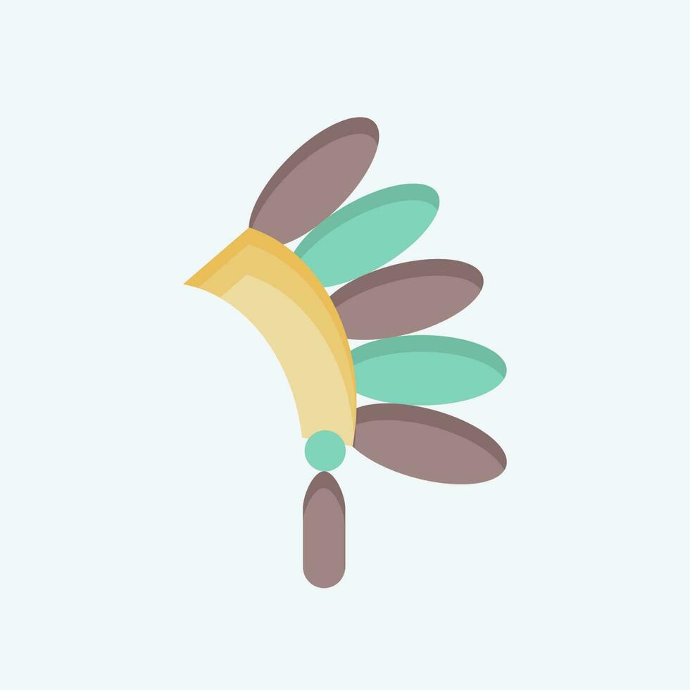 Icon Headdress. related to American Indigenous symbol. flat style. simple design editable vector