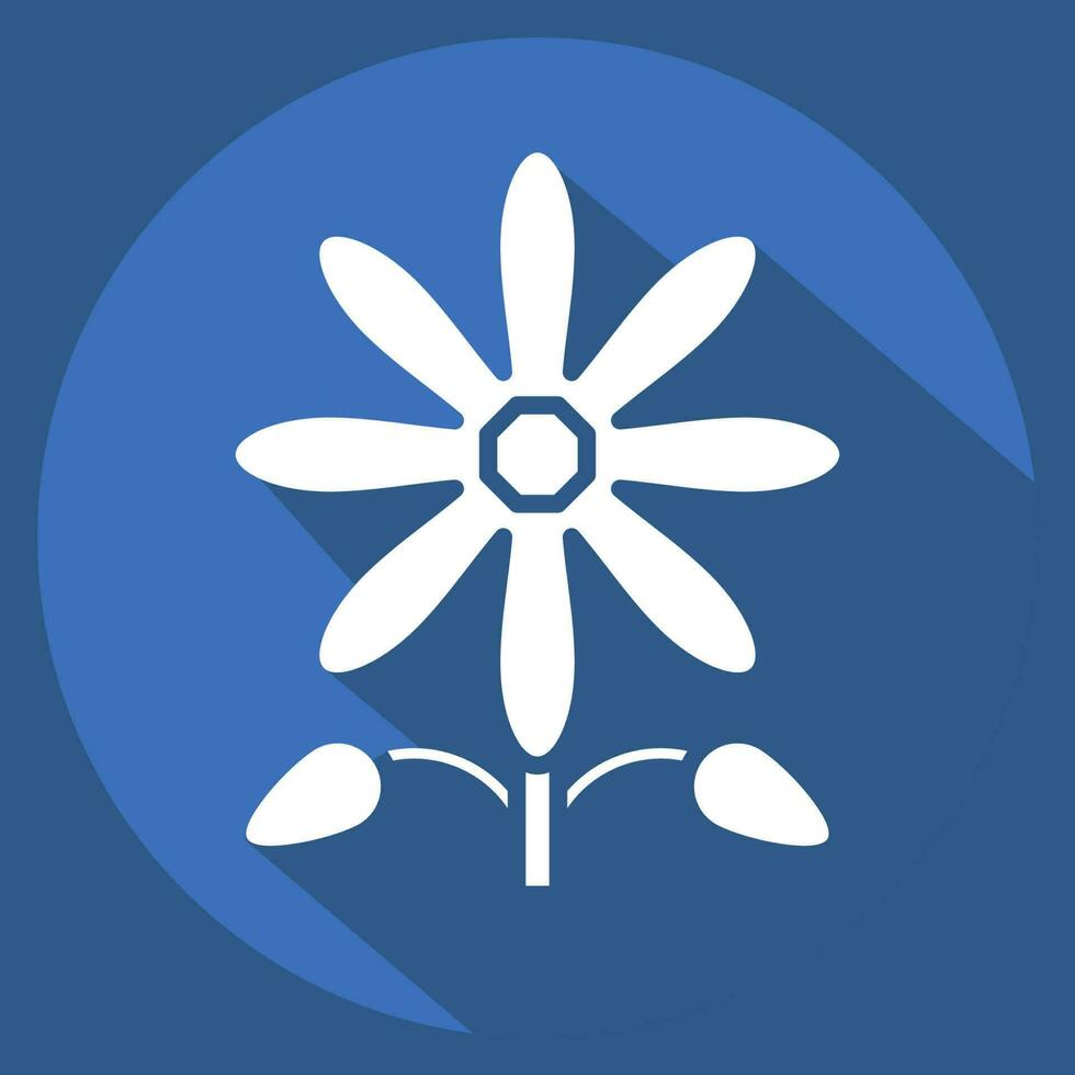 Icon Sunflower. related to American Indigenous symbol. long shadow style. simple design editable vector