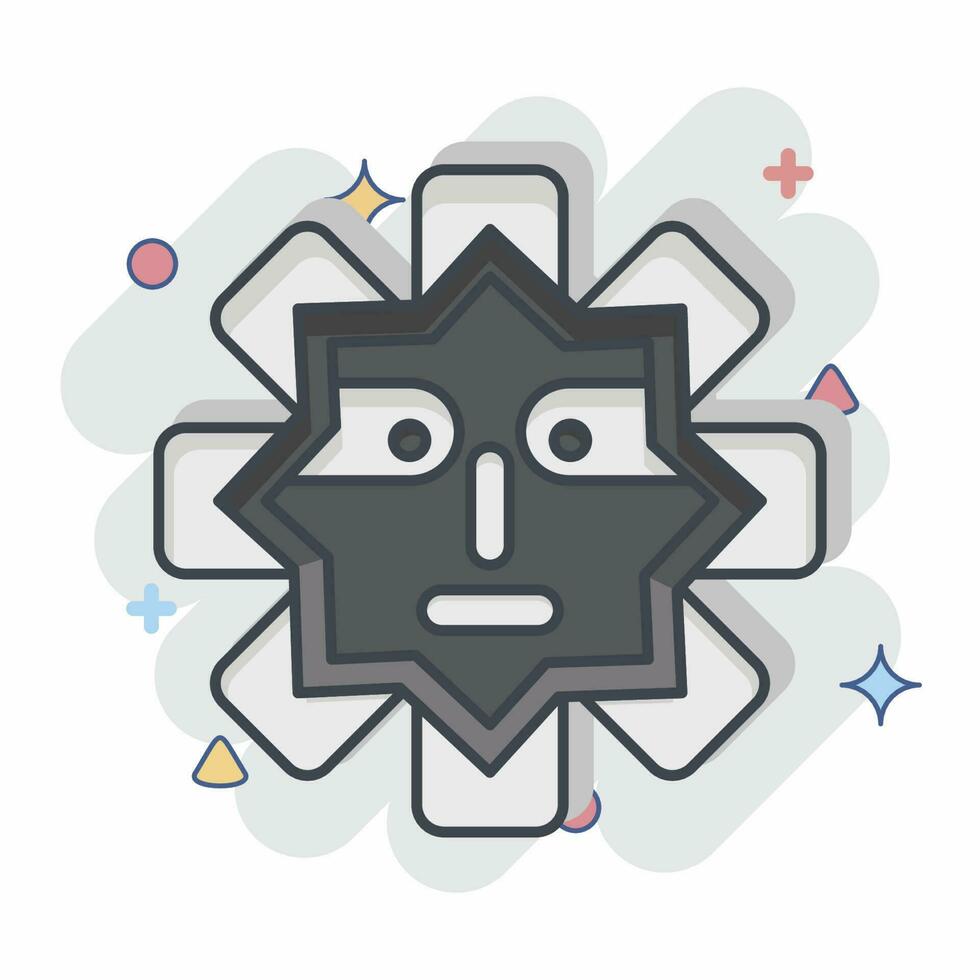 Icon Mask. related to American Indigenous symbol. comic style. simple design editable vector