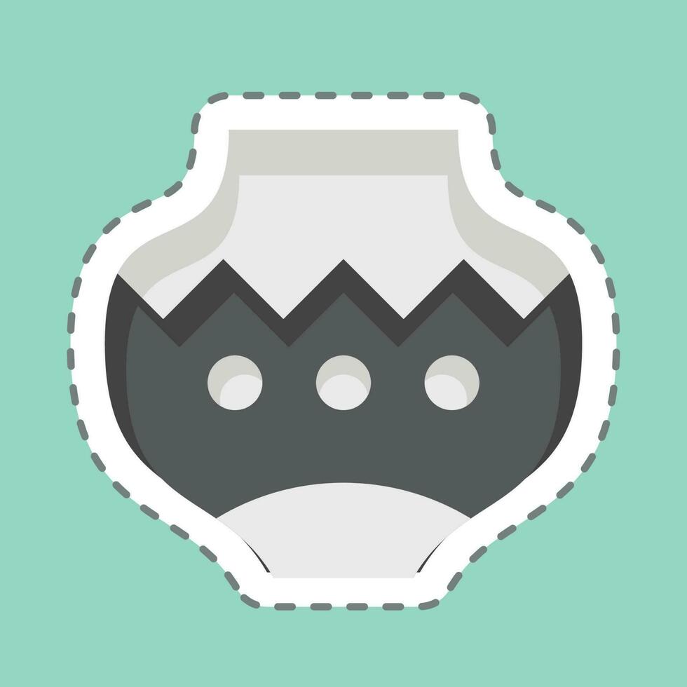 Sticker line cut Pot. related to American Indigenous symbol. simple design editable vector