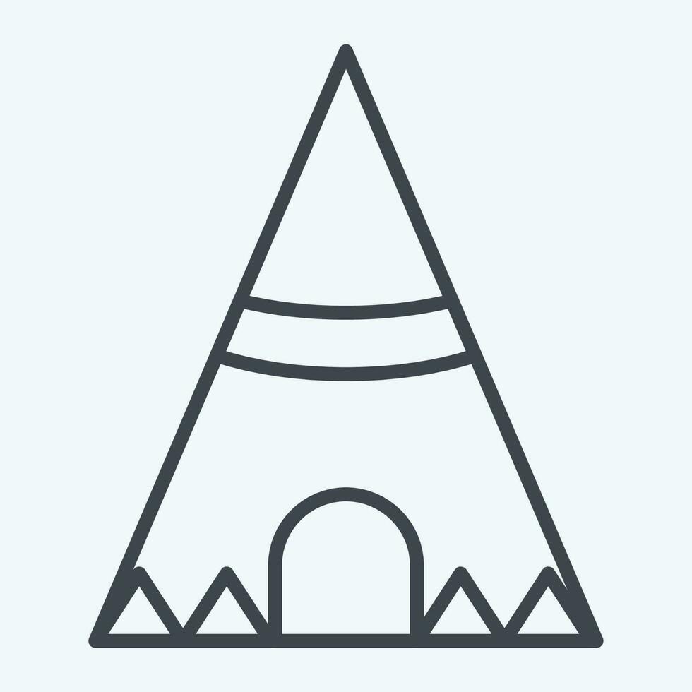 Icon Teepee. related to American Indigenous symbol. line style. simple design editable vector