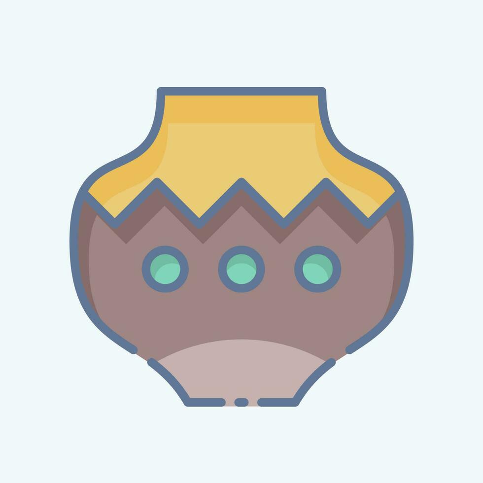 Icon Pot. related to American Indigenous symbol. doodle style. simple design editable vector