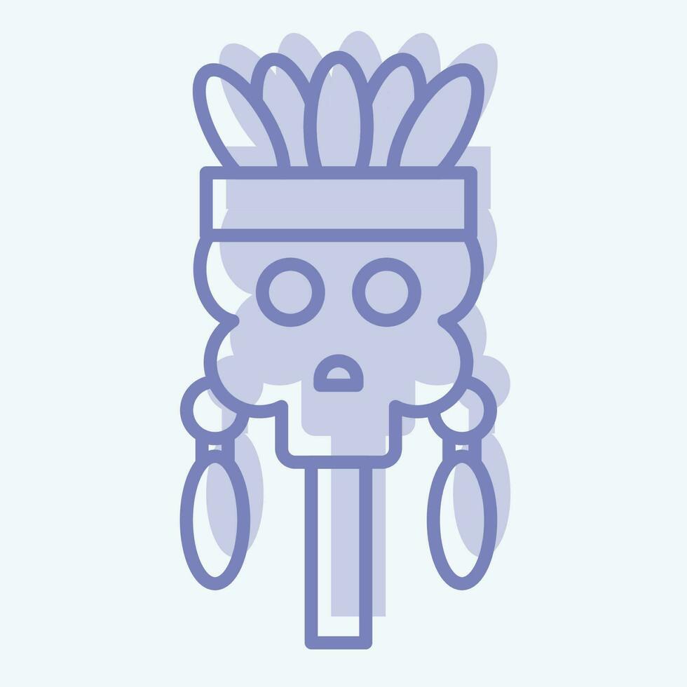 Icon Skull. related to American Indigenous symbol. two tone style. simple design editable vector
