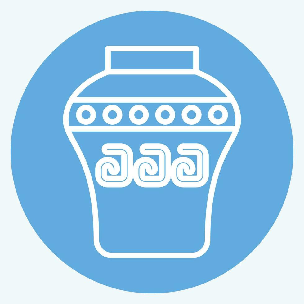 Icon Vase. related to American Indigenous symbol. blue eyes style. simple design editable vector