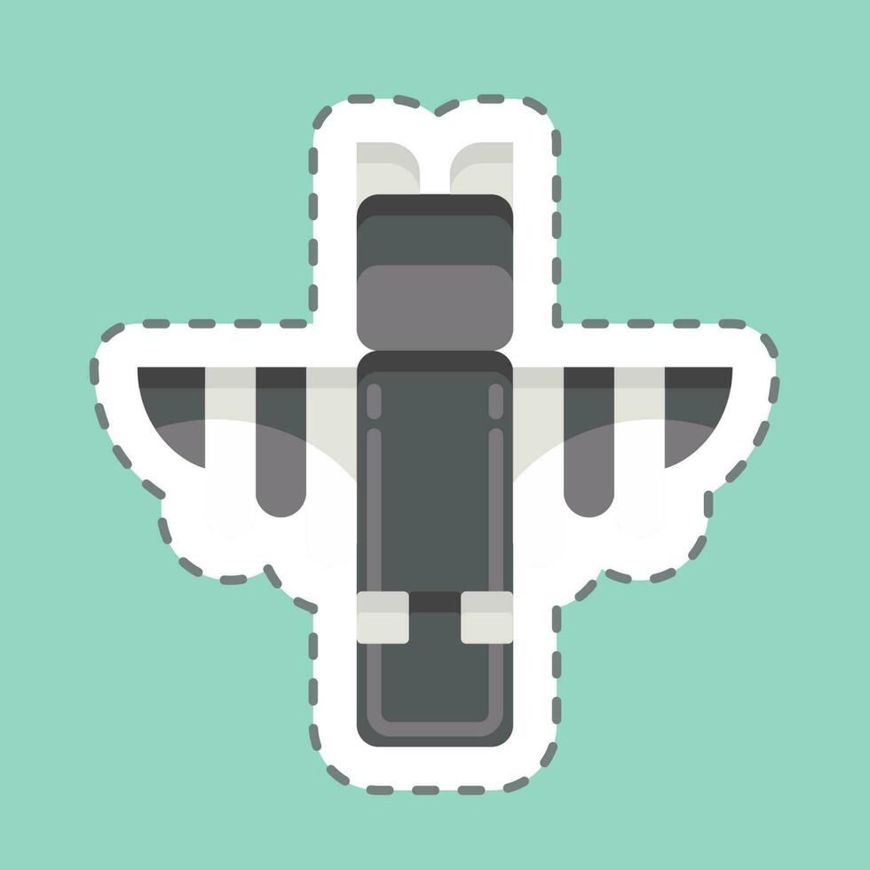 Sticker line cut Totem. related to American Indigenous symbol. simple design editable vector