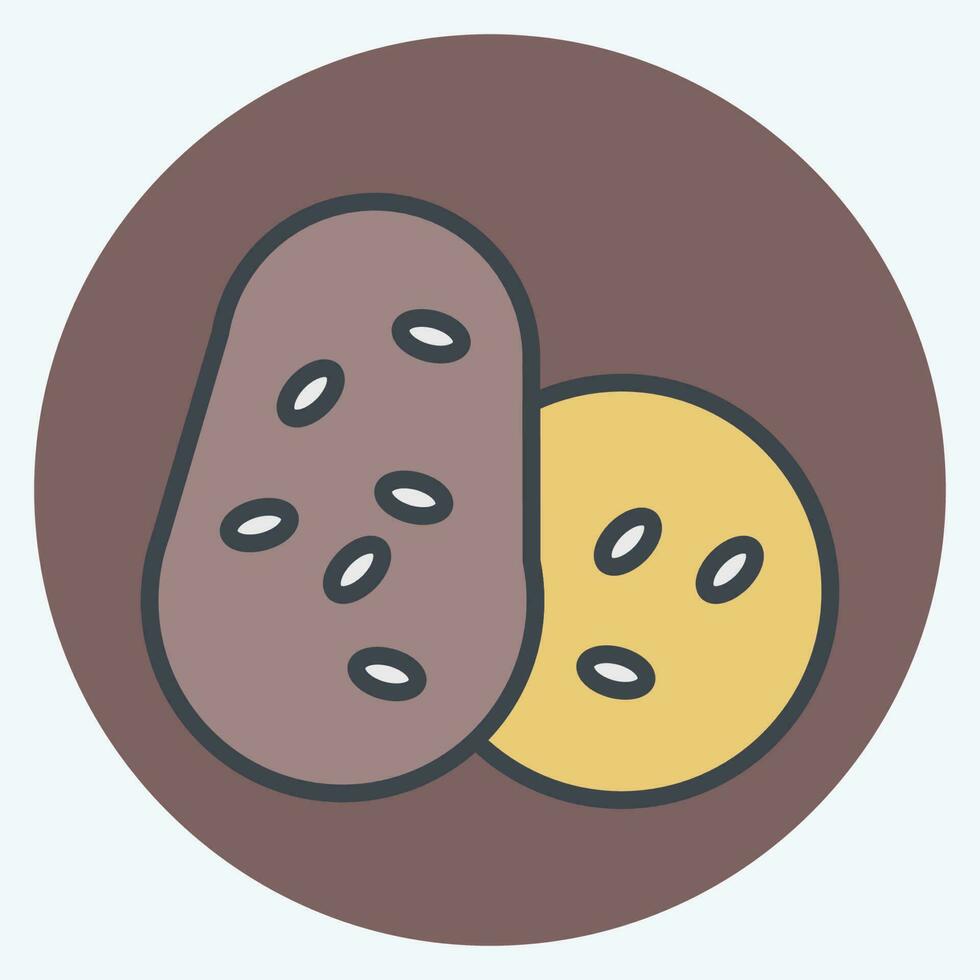 Icon Potato. related to American Indigenous symbol. color mate style. simple design editable vector