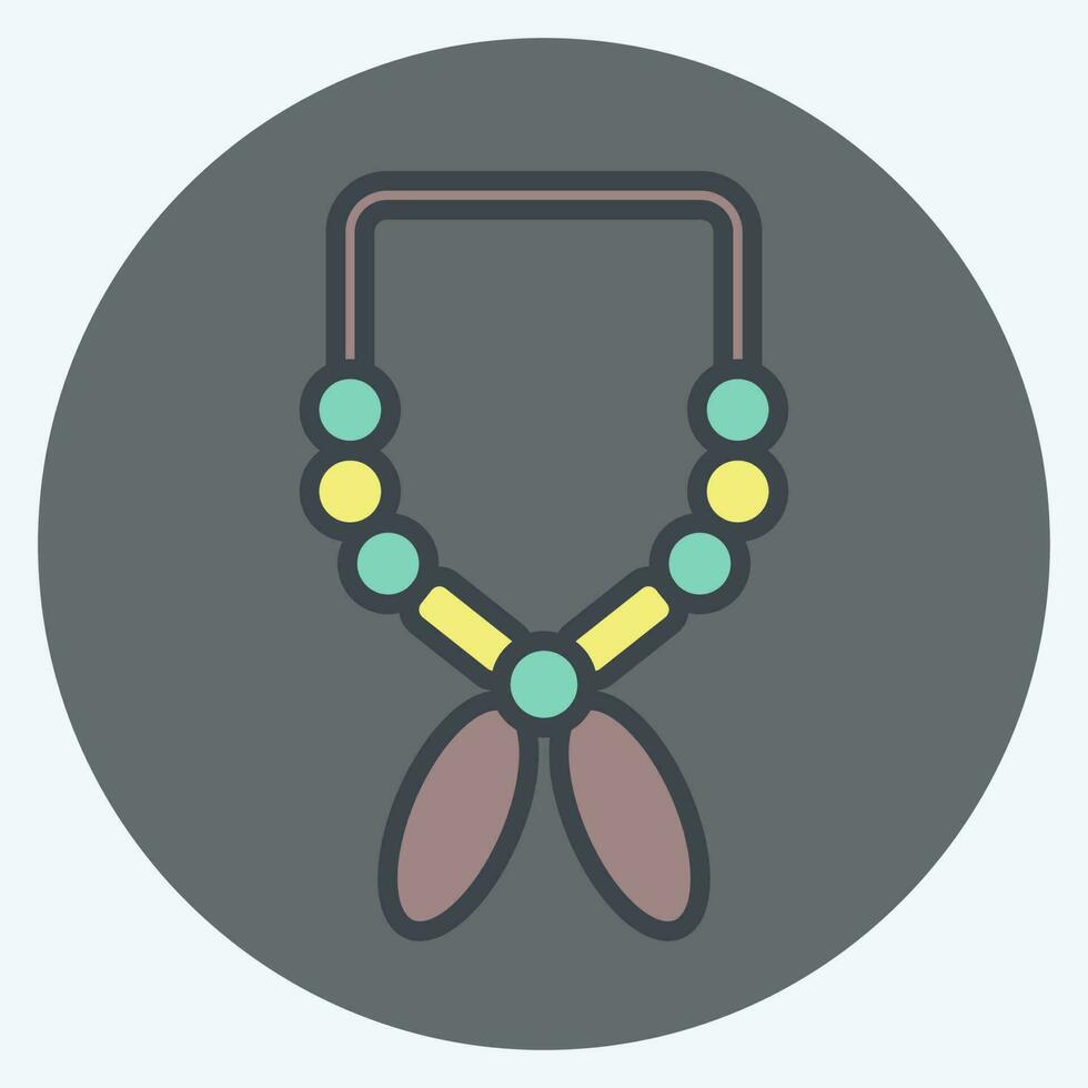 Icon Necklace. related to American Indigenous symbol. color mate style. simple design editable vector