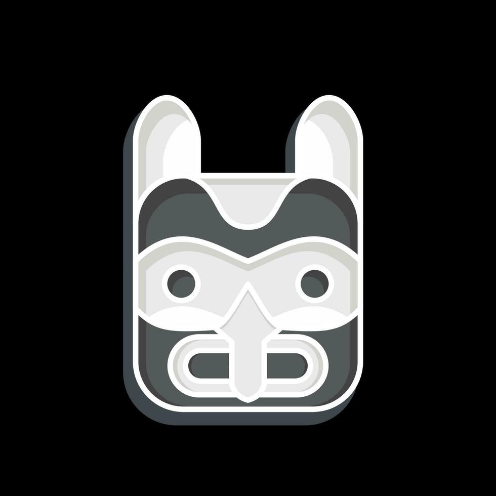 Icon Mask 2. related to American Indigenous symbol. glossy style. simple design editable vector