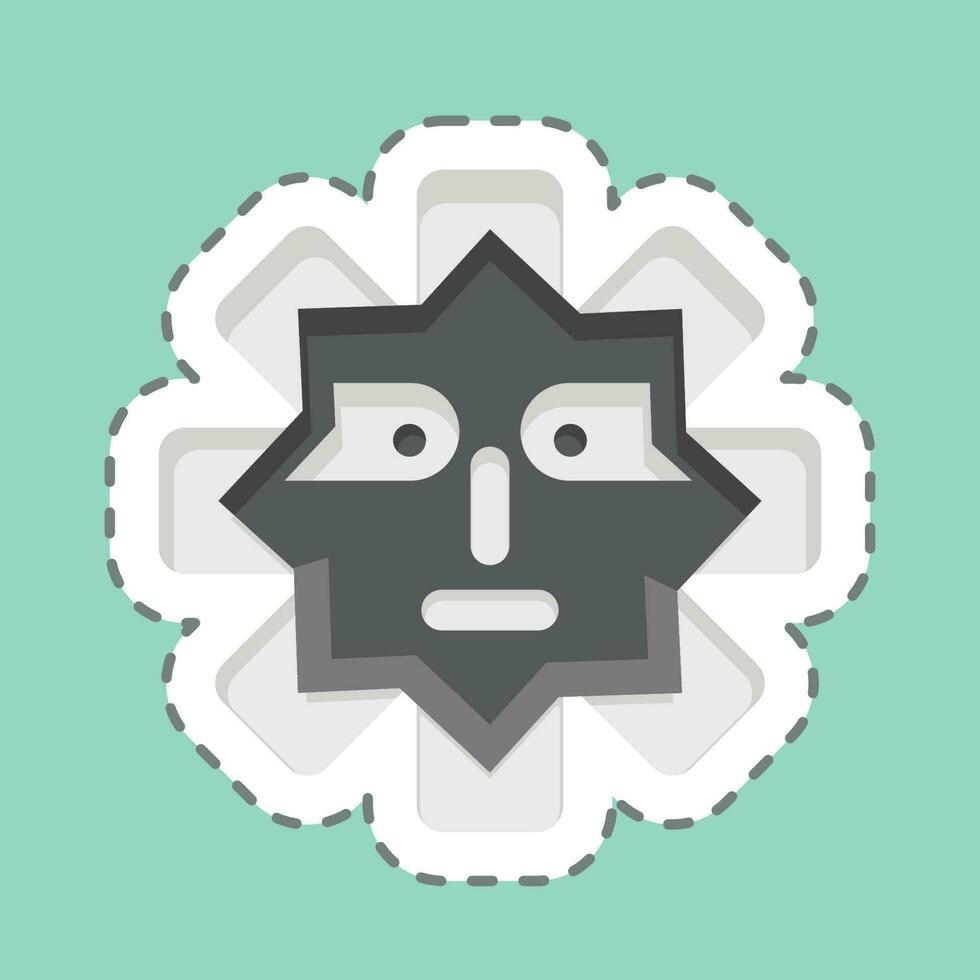 Sticker line cut Mask. related to American Indigenous symbol. simple design editable vector