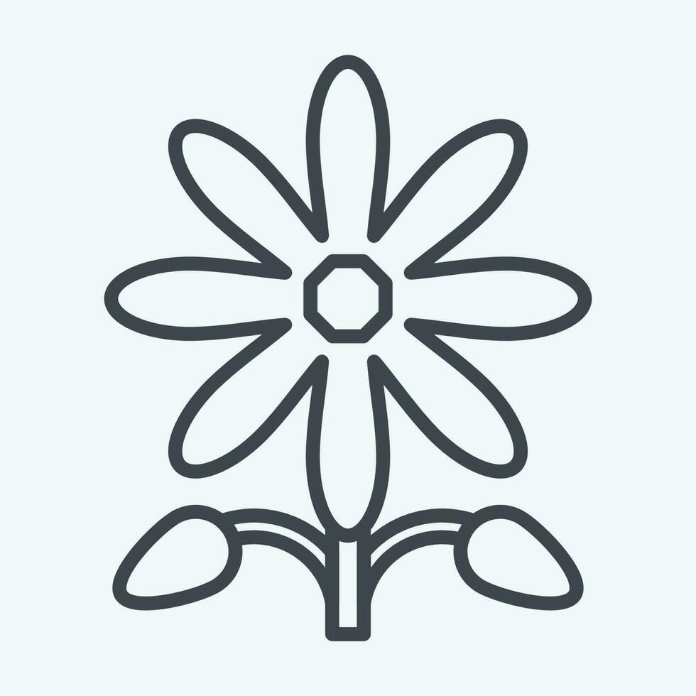 Icon Sunflower. related to American Indigenous symbol. line style. simple design editable vector