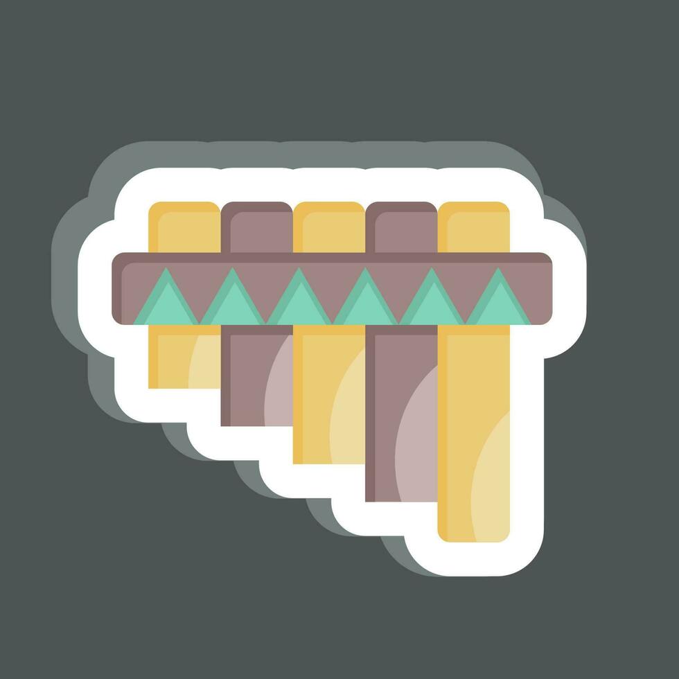 Sticker Pan Flute. related to American Indigenous symbol. simple design editable vector