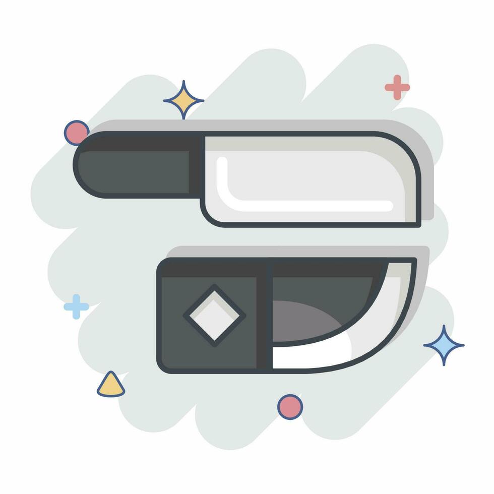 Icon Knife. related to American Indigenous symbol. comic style. simple design editable vector