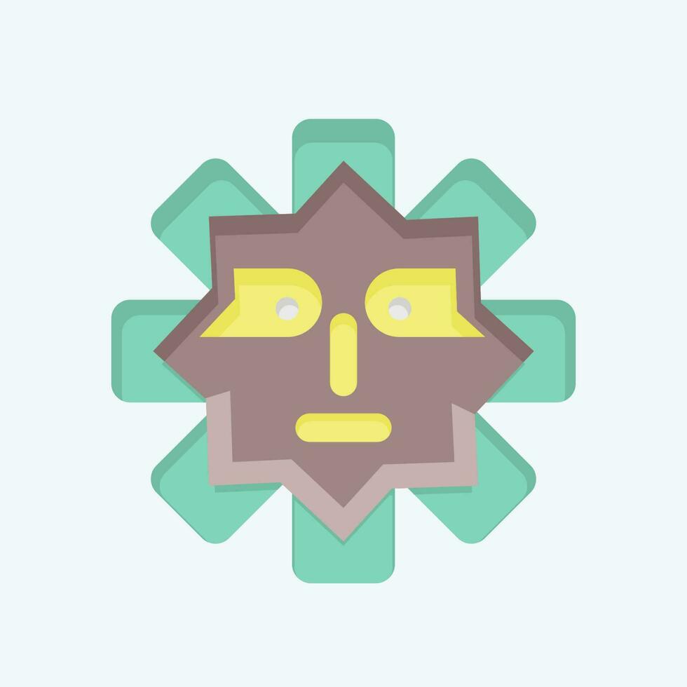 Icon Mask. related to American Indigenous symbol. flat style. simple design editable vector