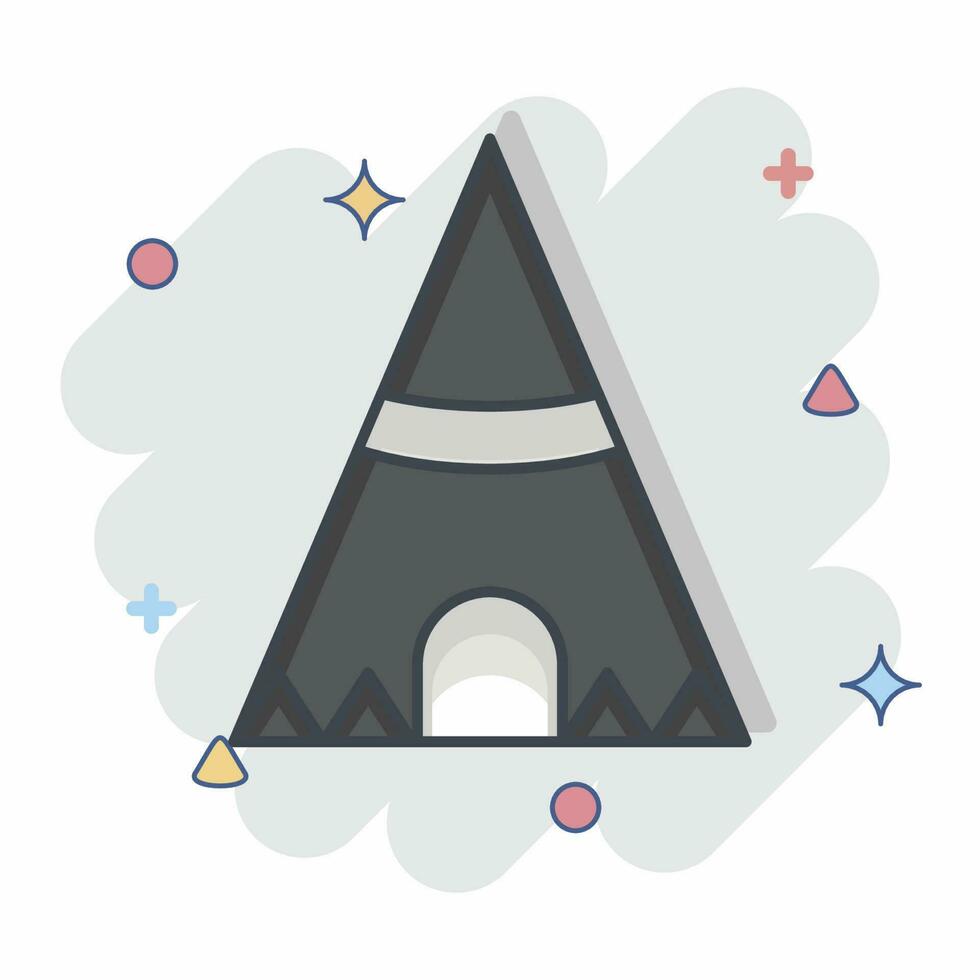 Icon Teepee. related to American Indigenous symbol. comic style. simple design editable vector