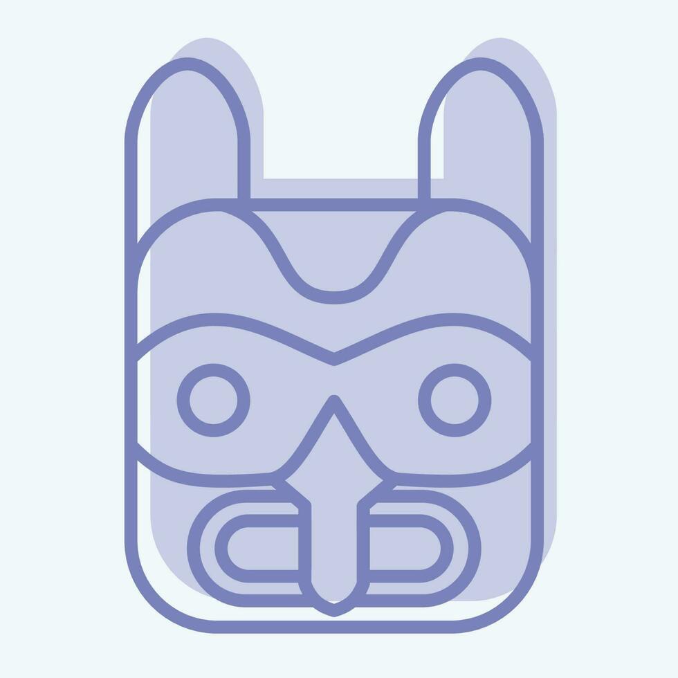 icono máscara 2. relacionado a americano indígena símbolo. dos tono estilo. sencillo diseño editable vector