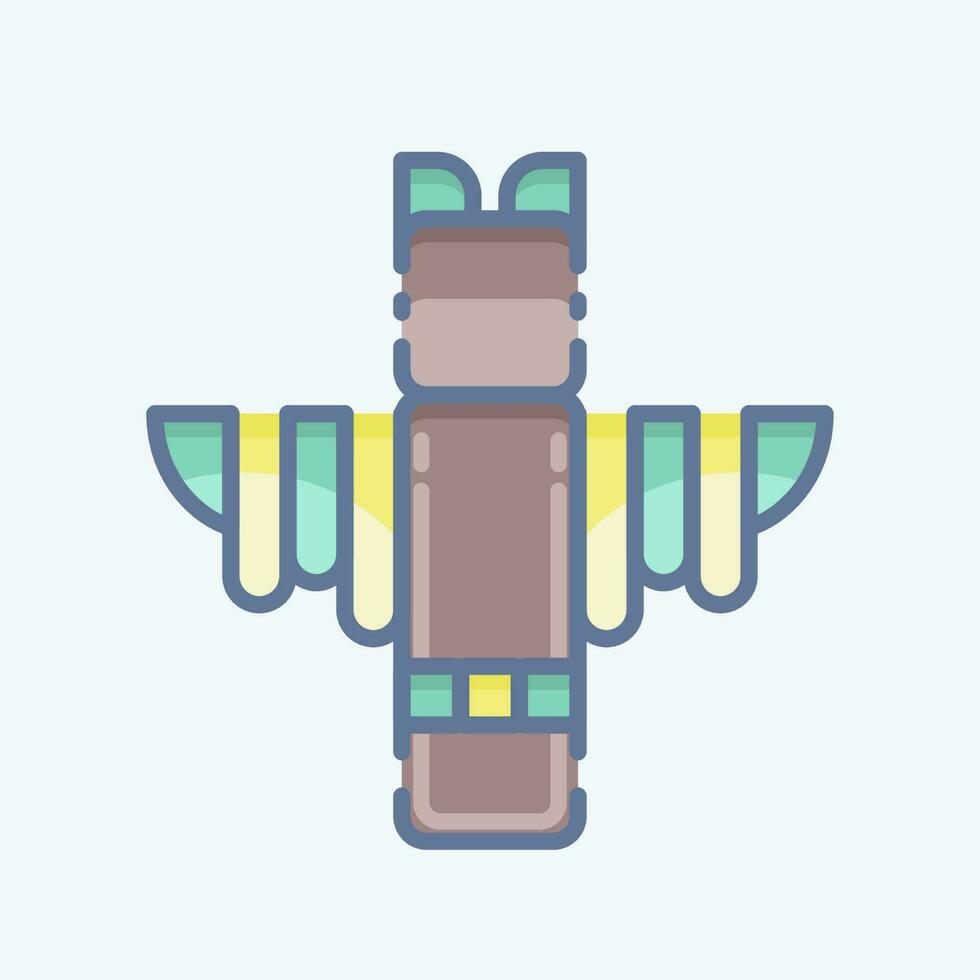 Icon Totem. related to American Indigenous symbol. doodle style. simple design editable vector