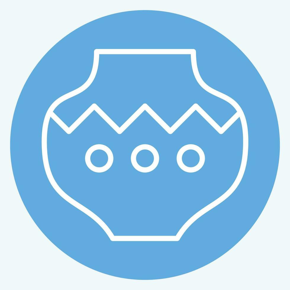 Icon Pot. related to American Indigenous symbol. blue eyes style. simple design editable vector