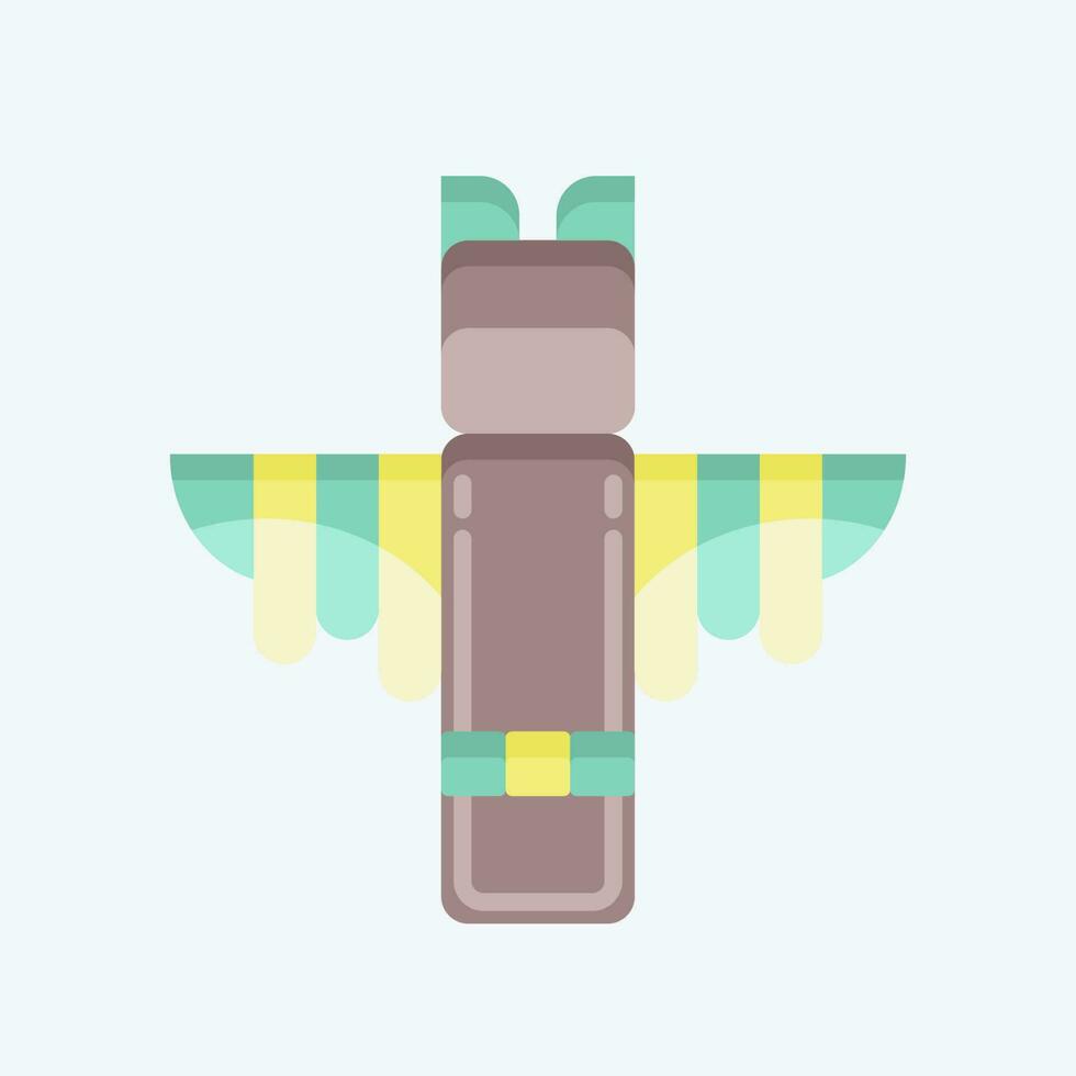 Icon Totem. related to American Indigenous symbol. flat style. simple design editable vector