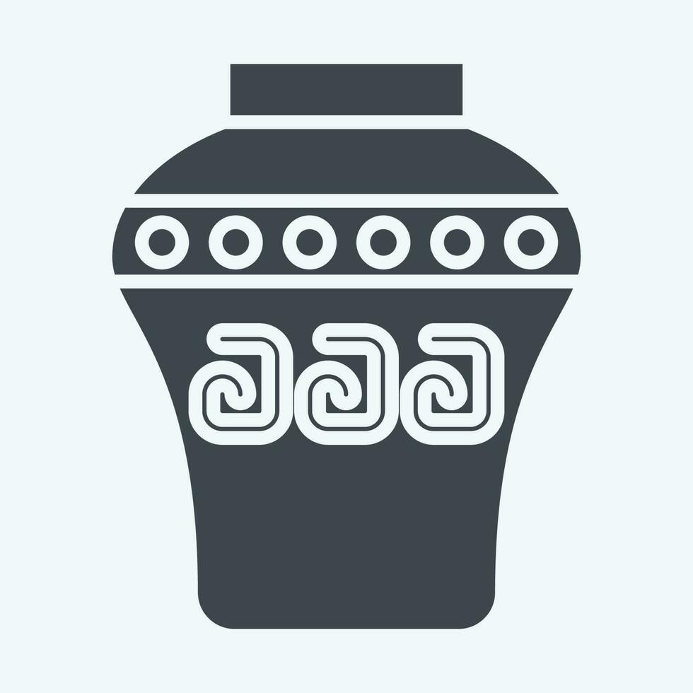 Icon Vase. related to American Indigenous symbol. glyph style. simple design editable vector