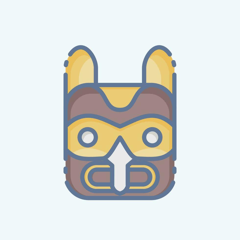 Icon Mask 2. related to American Indigenous symbol. doodle style. simple design editable vector