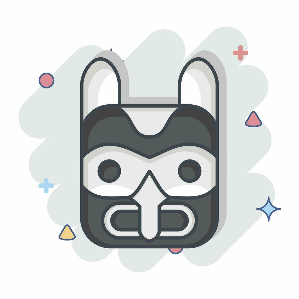 Icon Mask 2. related to American Indigenous symbol. comic style. simple design editable vector