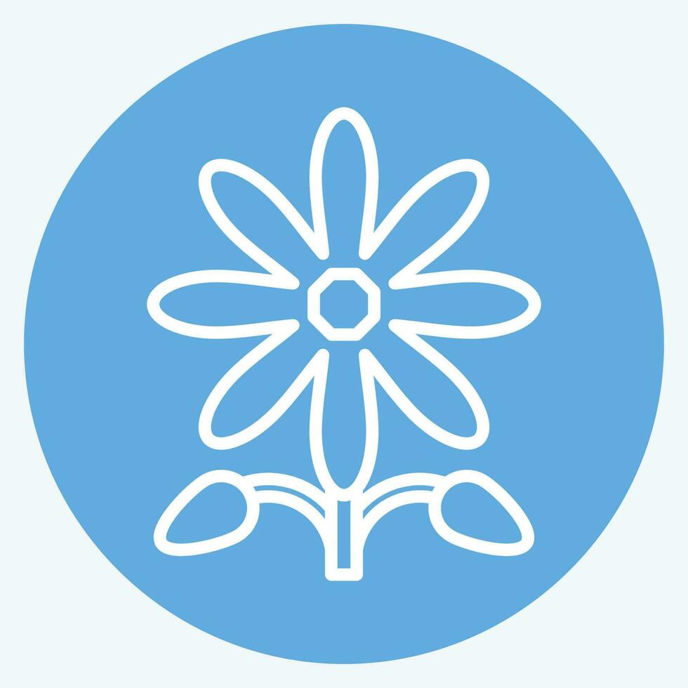 Icon Sunflower. related to American Indigenous symbol. blue eyes style. simple design editable vector