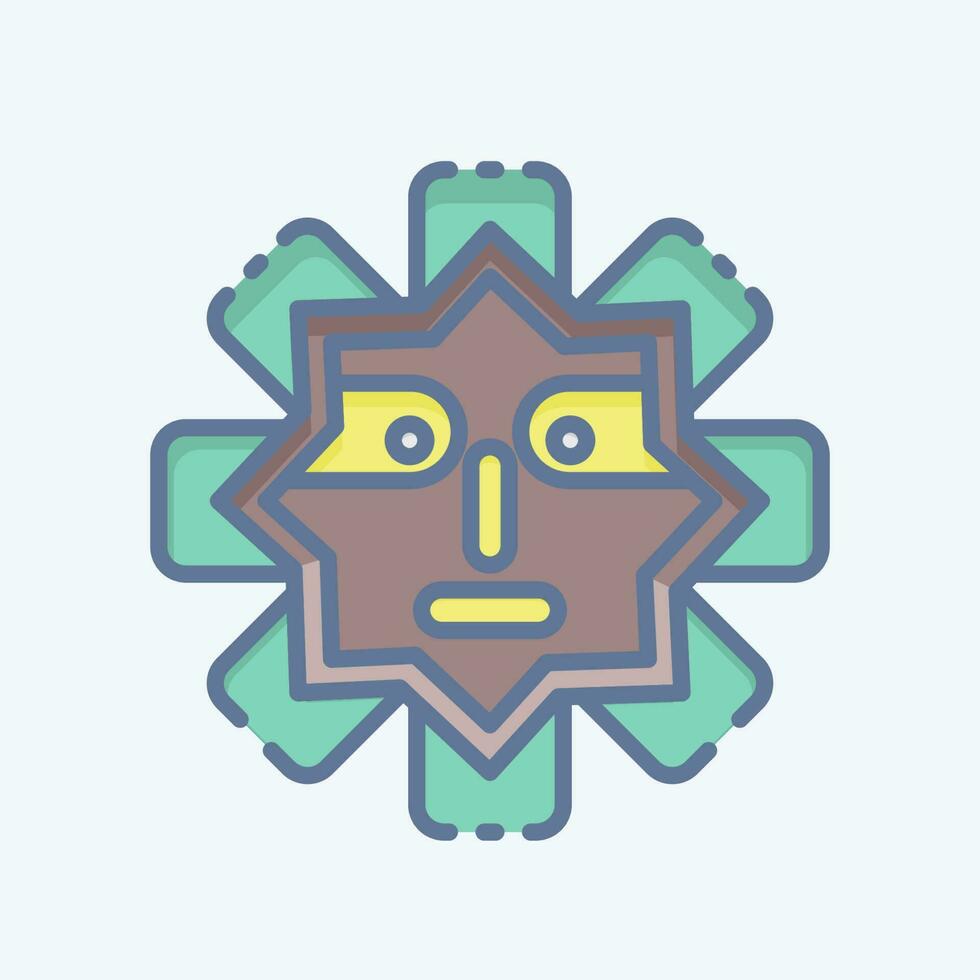 Icon Mask. related to American Indigenous symbol. doodle style. simple design editable vector