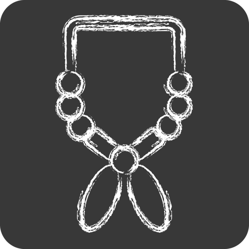 Icon Necklace. related to American Indigenous symbol. chalk Style. simple design editable vector