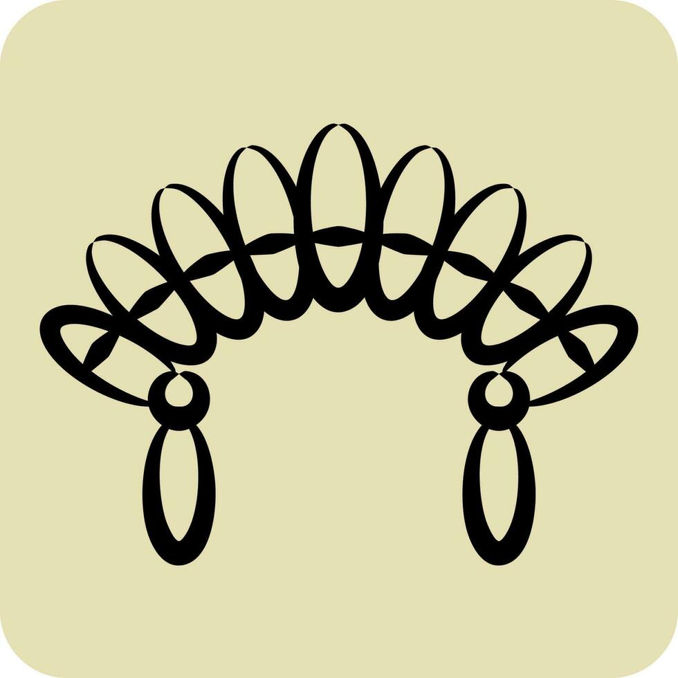 Icon Headdress 2. related to American Indigenous symbol. hand drawn style. simple design editable vector