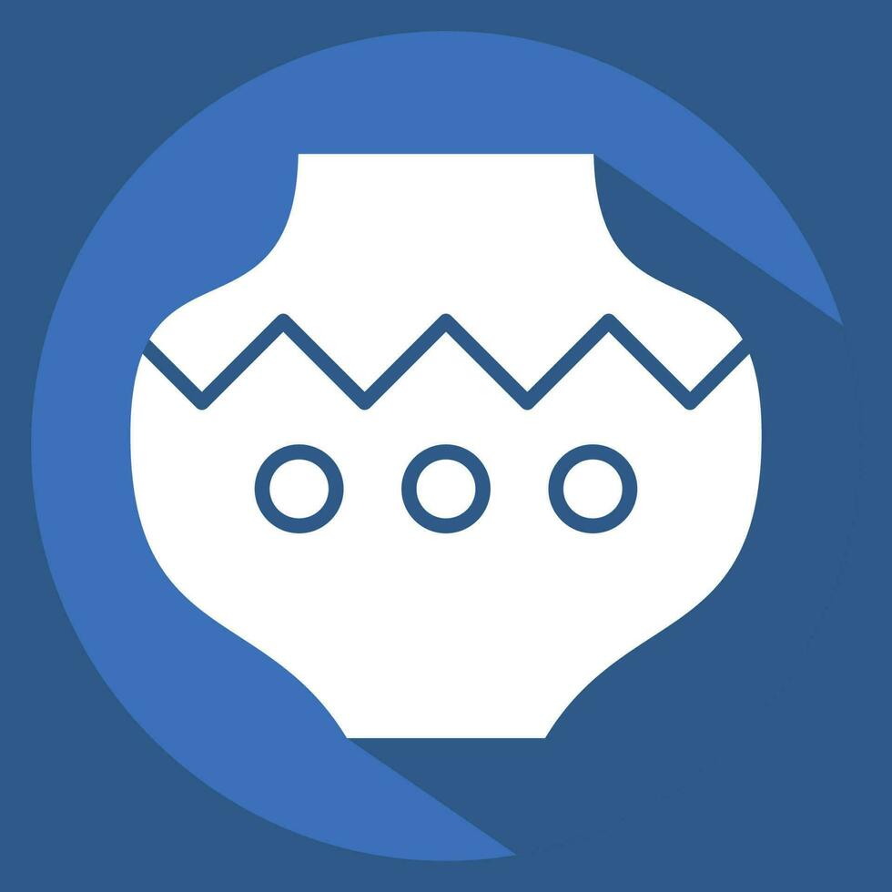Icon Pot. related to American Indigenous symbol. long shadow style. simple design editable vector
