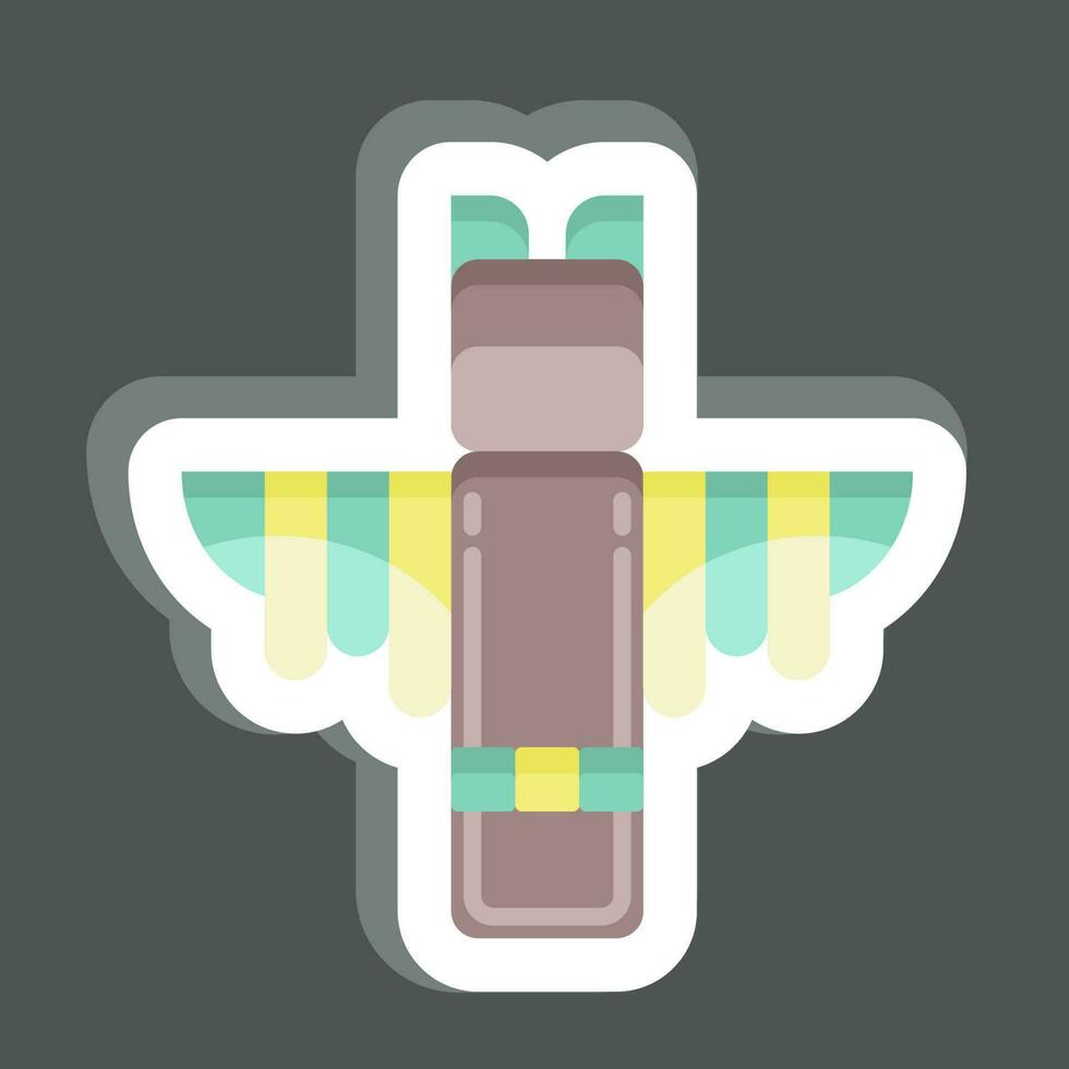 Sticker Totem. related to American Indigenous symbol. simple design editable vector