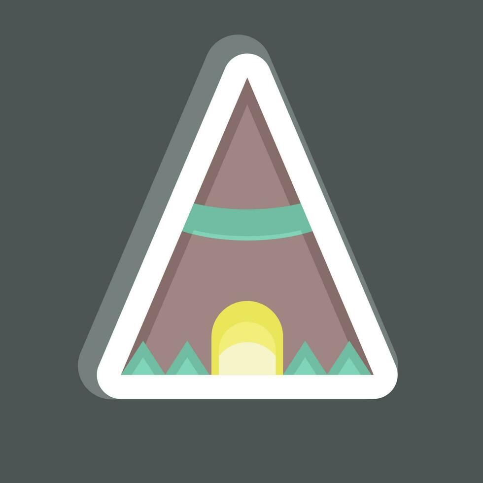 Sticker Teepee. related to American Indigenous symbol. simple design editable vector