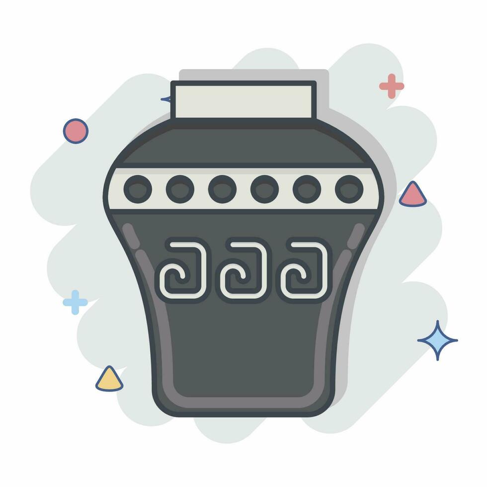 Icon Vase. related to American Indigenous symbol. comic style. simple design editable vector