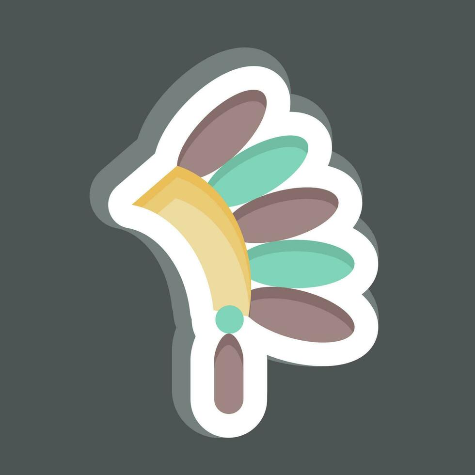 Sticker Headdress. related to American Indigenous symbol. simple design editable vector