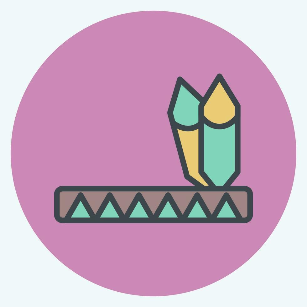 Icon Native American. related to American Indigenous symbol. color mate style. simple design editable vector