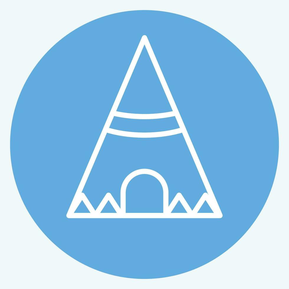 Icon Teepee. related to American Indigenous symbol. blue eyes style. simple design editable vector