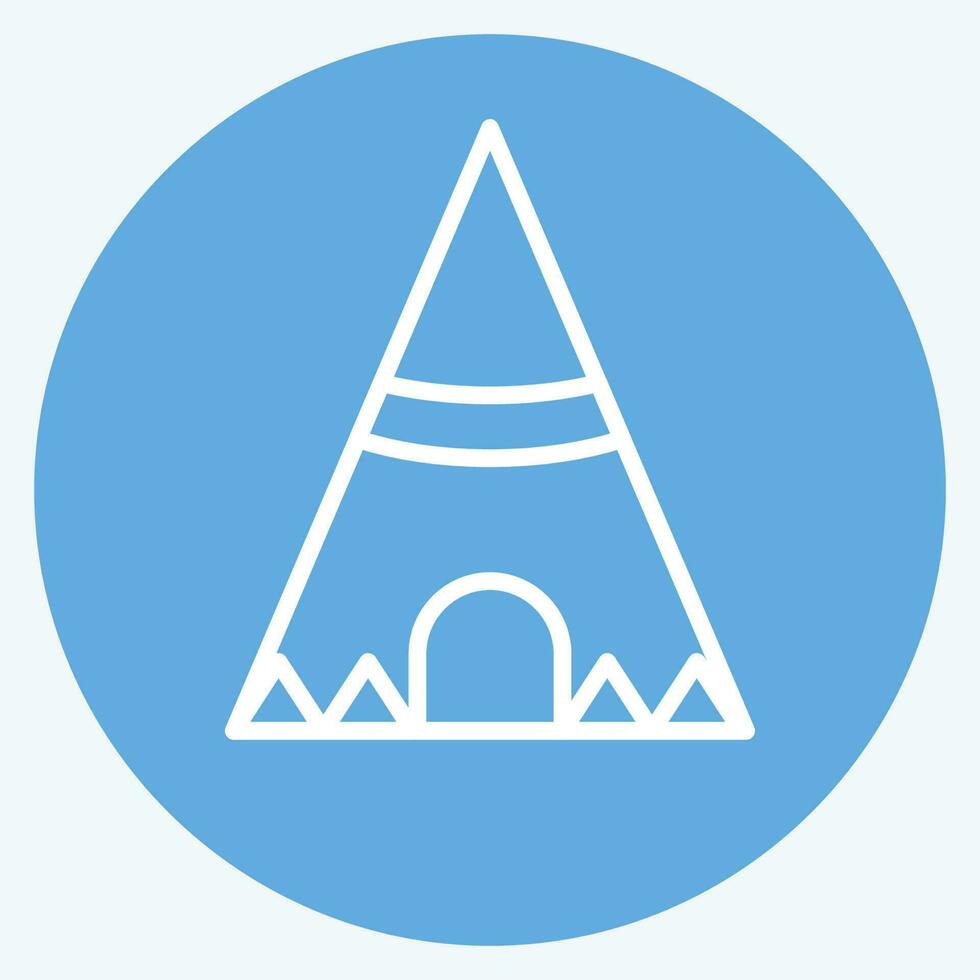 Icon Teepee. related to American Indigenous symbol. blue eyes style. simple design editable vector