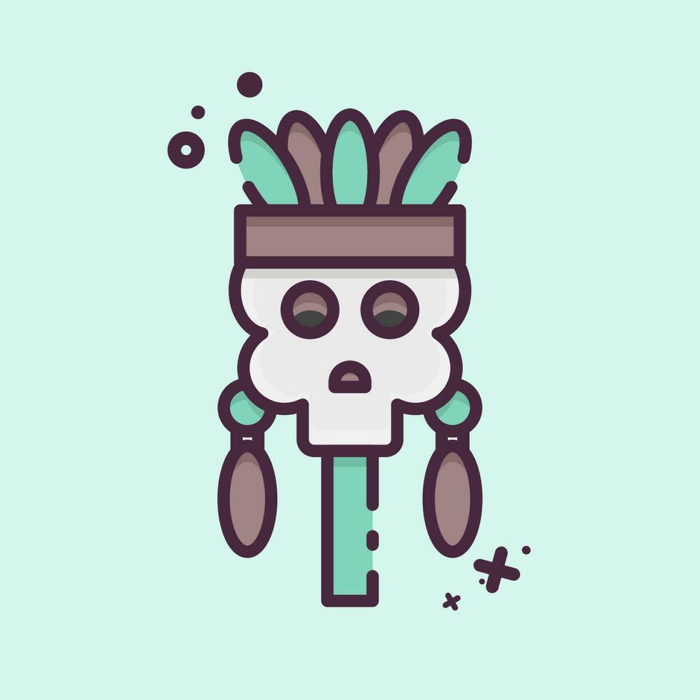 Icon Skull. related to American Indigenous symbol. MBE style. simple design editable vector