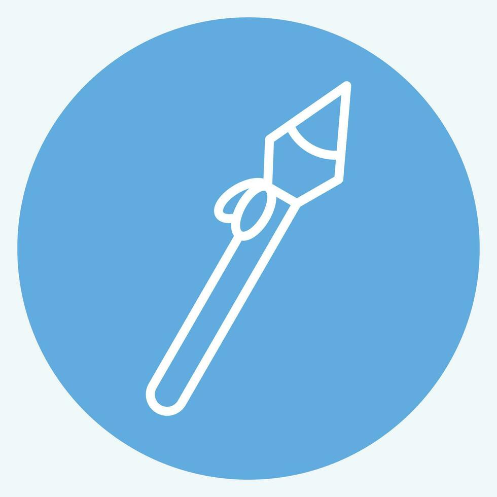 Icon Spear. related to American Indigenous symbol. blue eyes style. simple design editable vector
