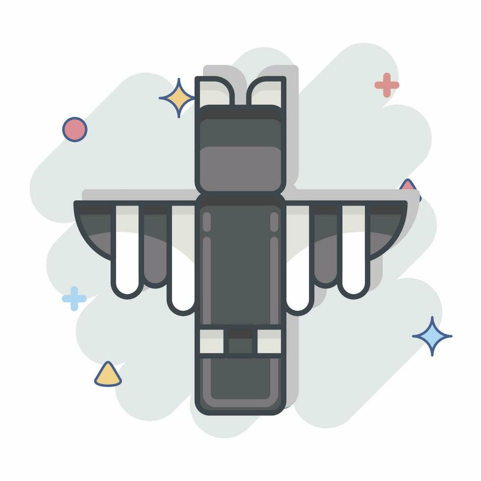 Icon Totem. related to American Indigenous symbol. comic style. simple design editable vector