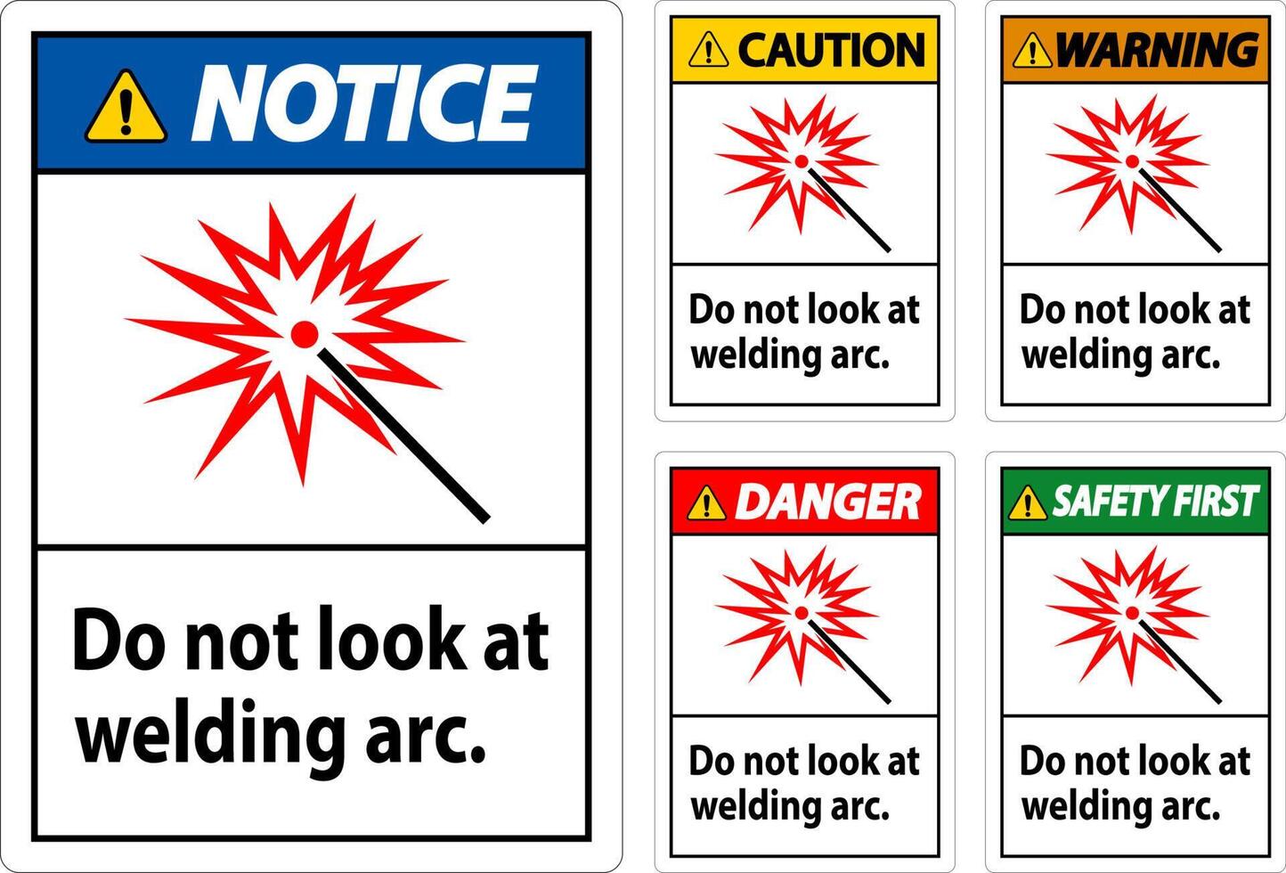 Caution Sign Do Not Look At Welding Arc vector