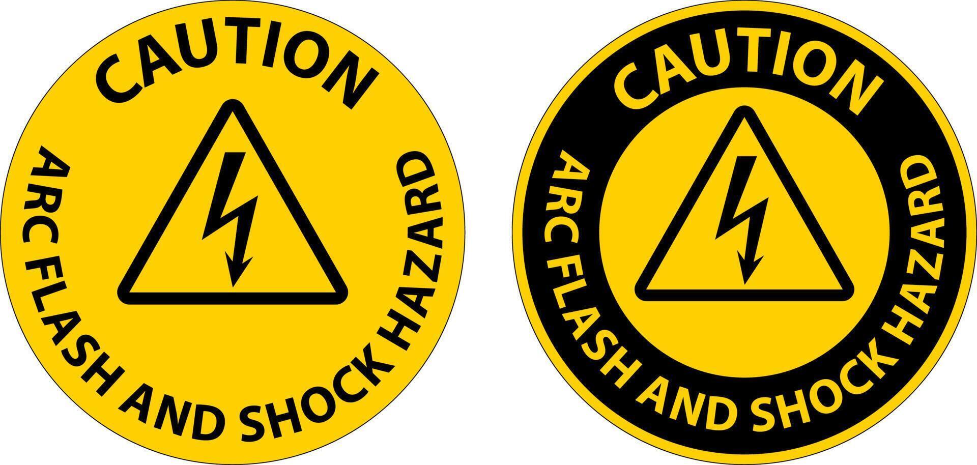 Caution Floor Sign Arc Flash And Shock Hazard vector
