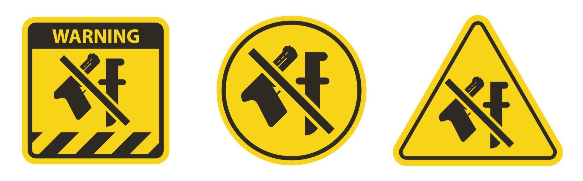 Weapon prohibited icon. Forbidding, No weapons, with gun and knife. vector