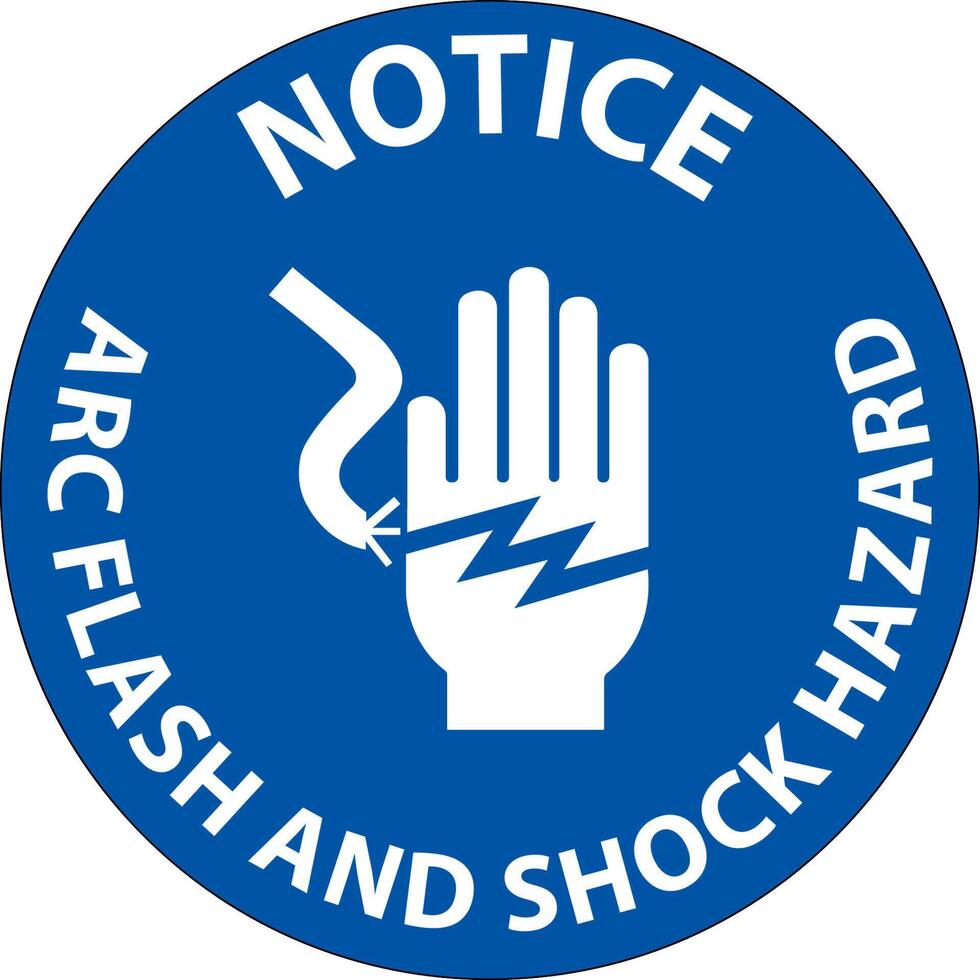 Notice Floor Sign Arc Flash And Shock Hazard vector