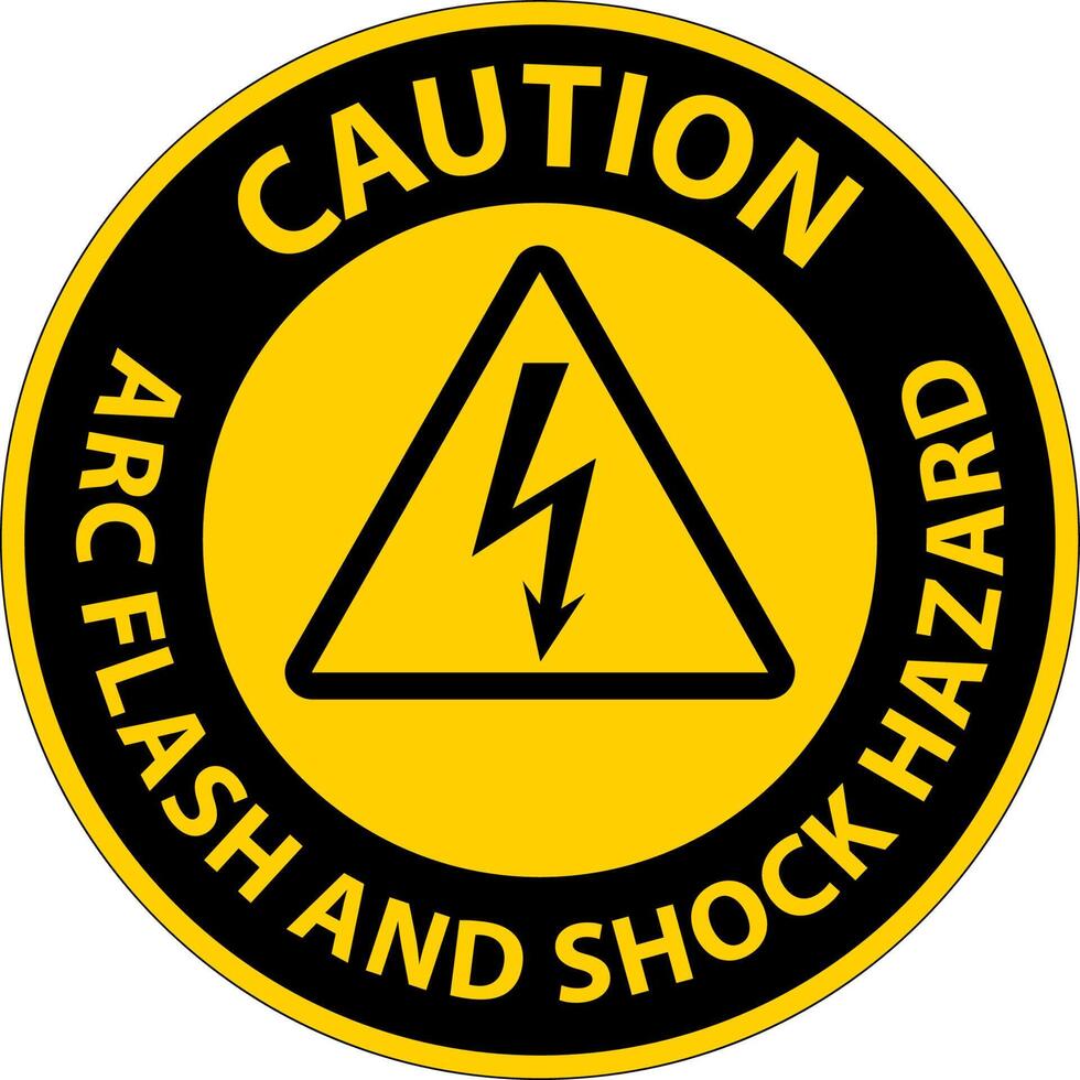 Caution Floor Sign Arc Flash And Shock Hazard vector