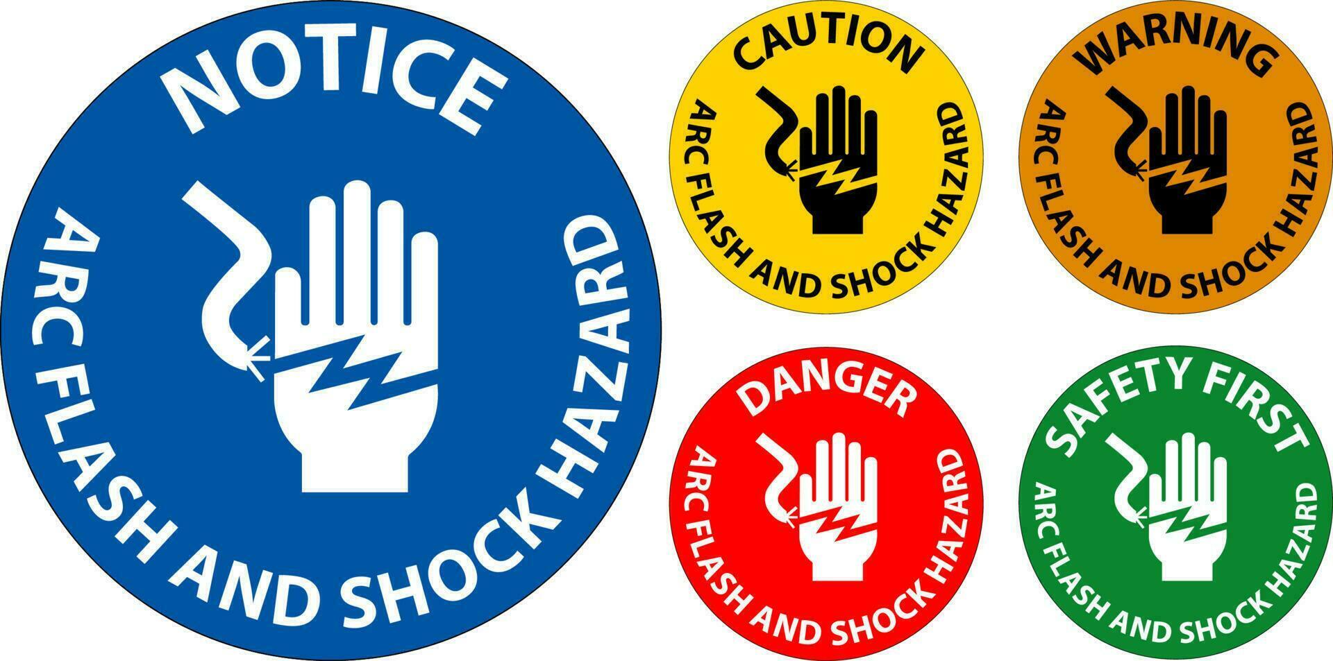 Warning Floor Sign Arc Flash And Shock Hazard vector